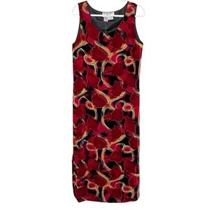 Aliki Yamani Creations Silk Maxi Tank Dress Red Velvet Burnout Whimsigoth Small